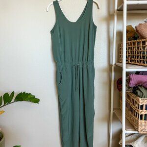 Patagonia Fleetwith Romper Green Criss Cross Tie Waist Size Medium